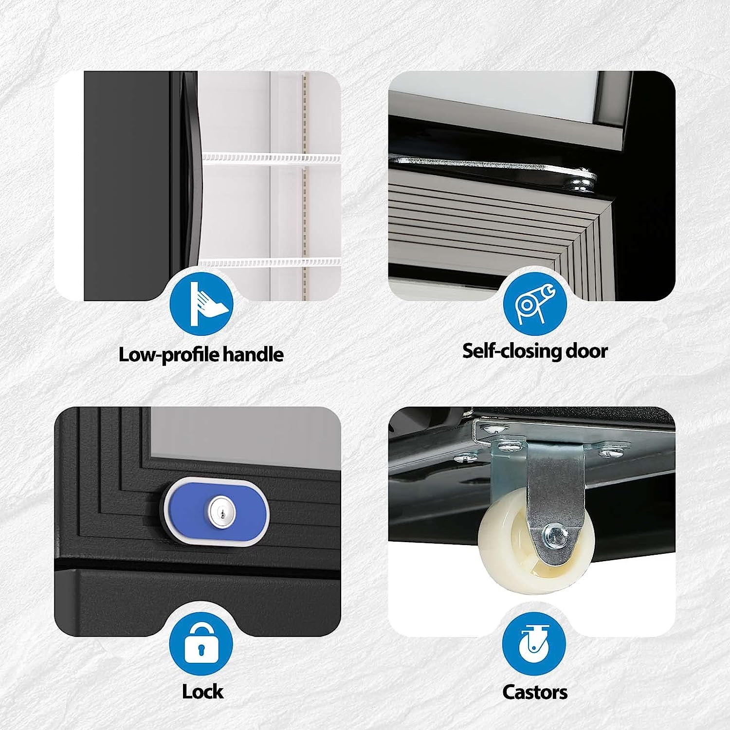 Refrigeration Glass 1 Door Upright Display Beverage Cooler Merchandiser With Led Lighting, 16.5 Cubic Ft., Etl Approved, Black Black Steel