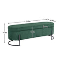 Coolmore Storage Ottoman,Bedroom End Bench,Upholstered Fabric Storage Ottoman With Safety Hinge, Entryway Padded Footstool, Ottoman Bench For Living Room & Bedroom Emerald Emerald Foam Velvet