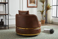 Swivel Chair, 360 Swivel Accent Chair, Barrel Chair For Living Room Bedroom Brown Fabric