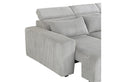 Seltos Grey Power Sectional Gray Fabric 5 Seat