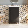 Viedo 20 Inch Modern Small Bathroom Vanity Cabinet With Ceramic Basin 20*15.5*33.3 Inches,Ample Storage,1 Soft Close Door Black Bathroom Solid Wood Mdf