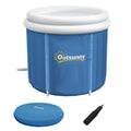 Outsunny Ice Bath Tub, 79 Gallon Outdoor Portable Cold Plunge Tub With Thermo Lid, Cover And Carry Bag For Athletes Recovery And Cold Water Therapy, Dark Blue Blue Plastic