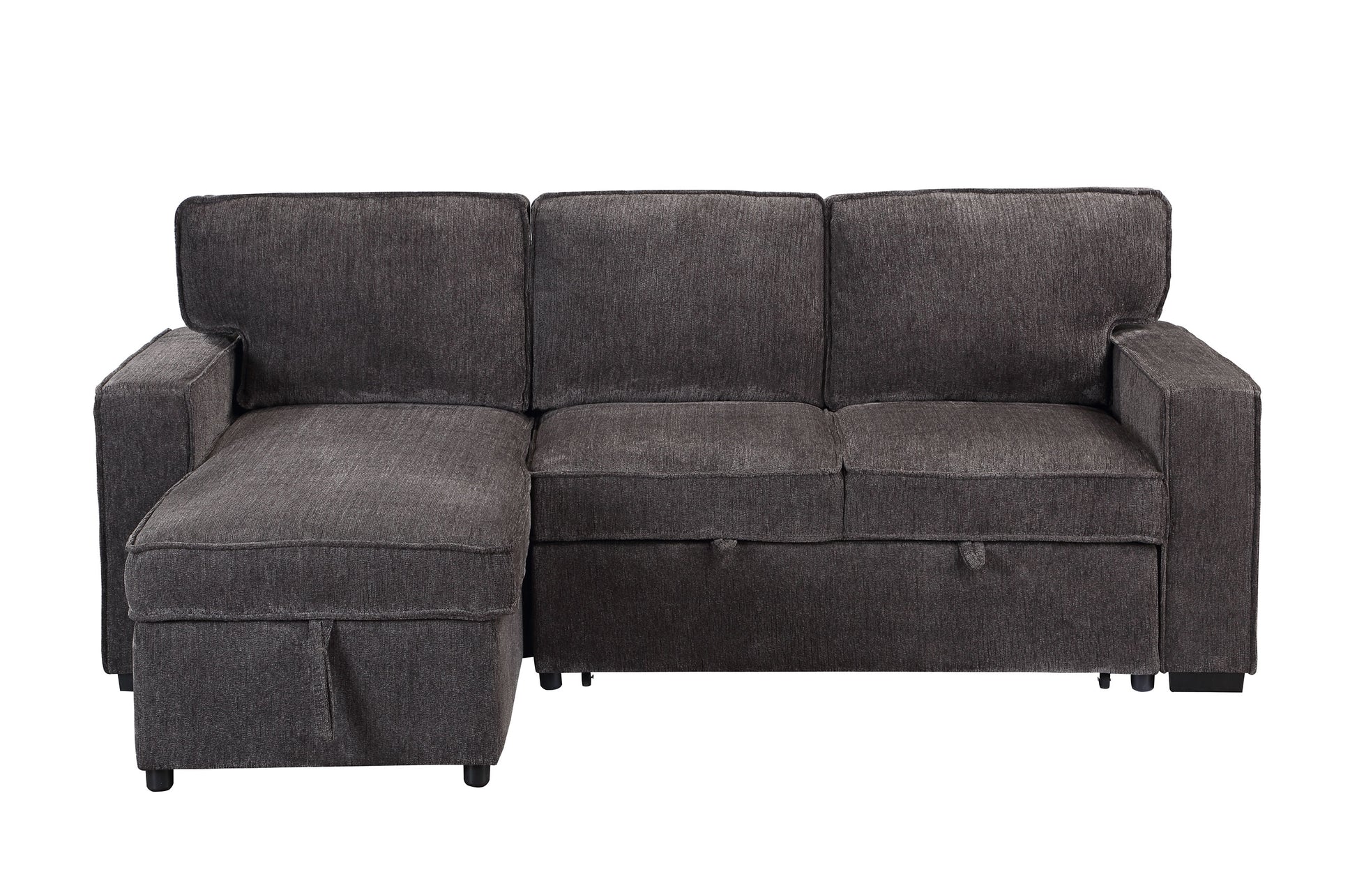 Territory Dark Grey Pull Out Sofa Bed Dark Gray Fabric 3 Seat