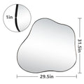 Irregular Cloud Shaped Metal Accent Wall Mirror Black And Silver Art Deco,Modern Metal