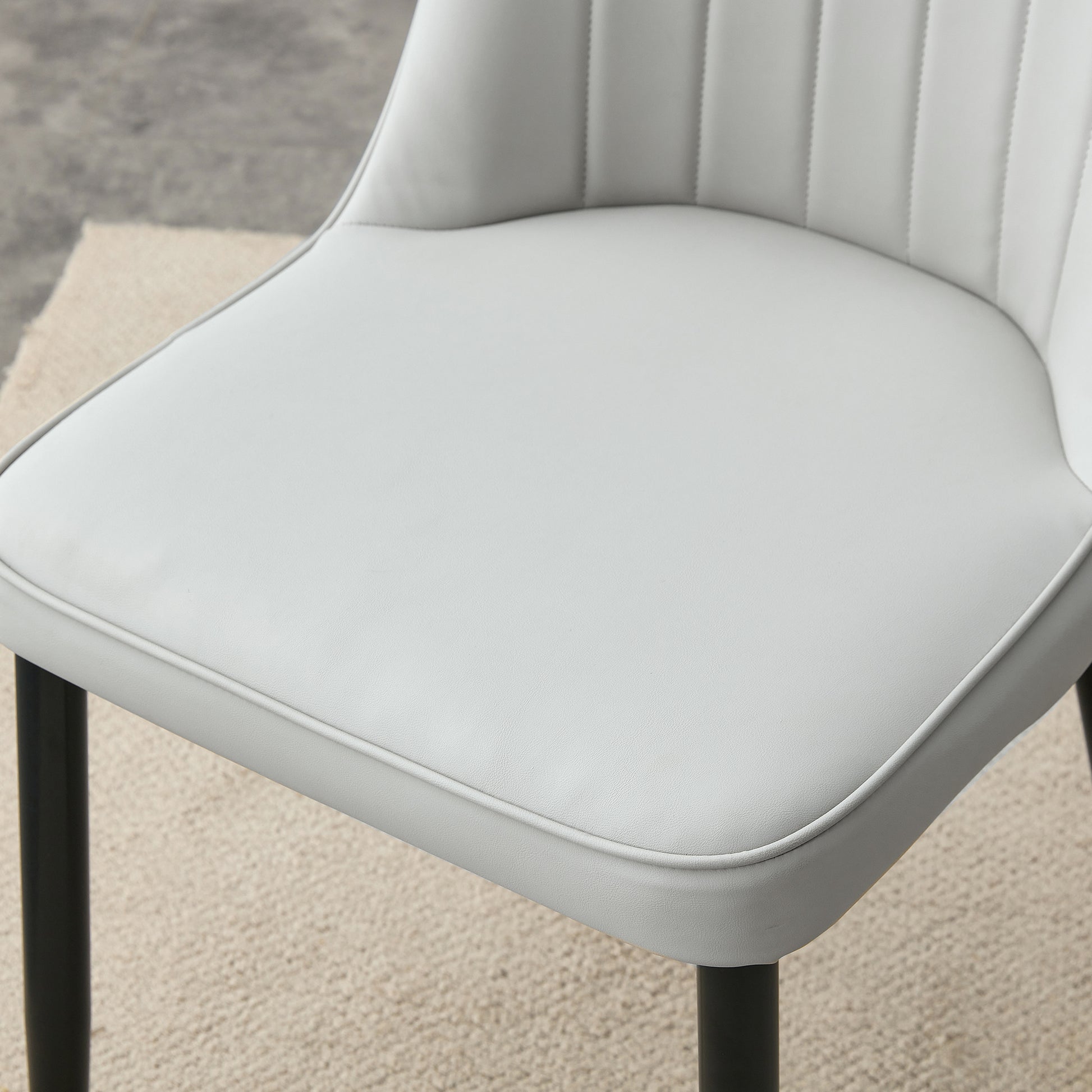 Table And Chair Set, Round Table With White Marble Pattern, Gold Mdf Table Legs, Soft And Comfortable Dining Chair, Suitable For Kitchen And Living Room White Seats 4 Mdf