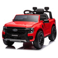 12V Kids Ride On Car W Parents Remote Control,Licensed Ford Ranger,2Wd,Rear Wheel Suspension,Low Start,Headlight,Horn,Mp3,Bluetooth,Adjustable Speed,Speed 1.86 4.97 Mph For Kids Aged 3 6. Red 50 99 Lbs Polypropylene