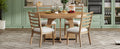 5 Piece Retro Rustic Functional Dining Set Unique Geometric Design, 1 Extendable Table With A 16 Inch Leaf And 4 Upholstered Chairs Ideal For Dining Room And Kitchen Natural Natural Solid Wood Mdf