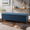 Hartford Storage Ottoman Navy Blue Fabric