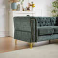 81.5 Inch Chenille Corner Sofal Shaped Sectional Couch, 5 Seater Corner Sofas With 3 Cushions For Living Room, Bedroom, Apartment, Office Green Foam Chenille 5 Seat