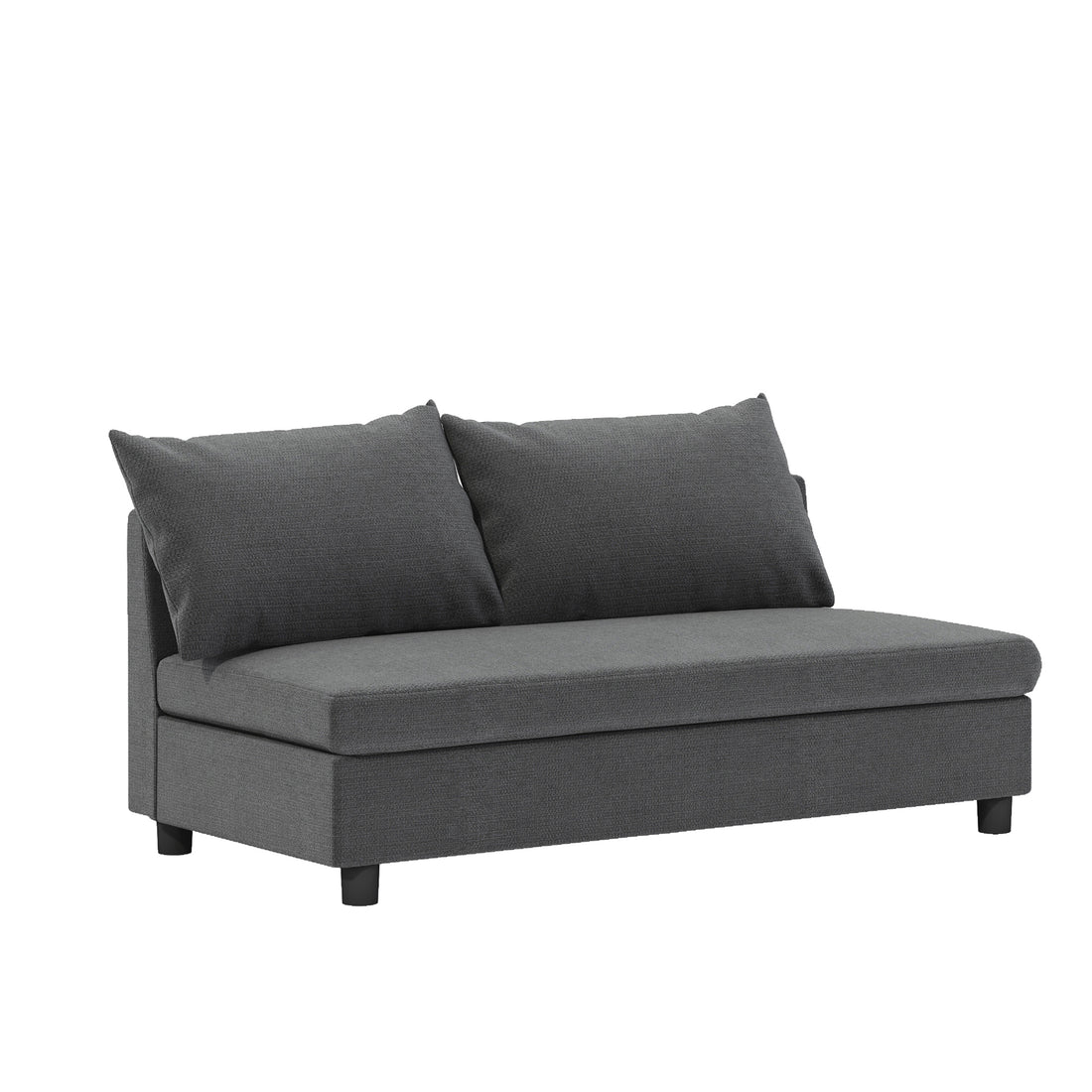 Modular Piece Loveseat, Part Of Sectional Sofa,Chenille,Minimalist Style,2 Colors,Not For Separate Use Gray Chenille 2 Seat