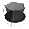 12Ft Trampoline Double Side Color Pad Trampoline For Kids And Adults With Enclosure Net And Ladder,Curved Fence Pole Black Steel Steel