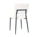 Modern Beige Simple Velvet Dining Chair Fabric Upholstered Chair Home Bedroom Stool Back Dressing, White Round Table Set, Chair Black Metal Legs Set Of 5 White Mdf