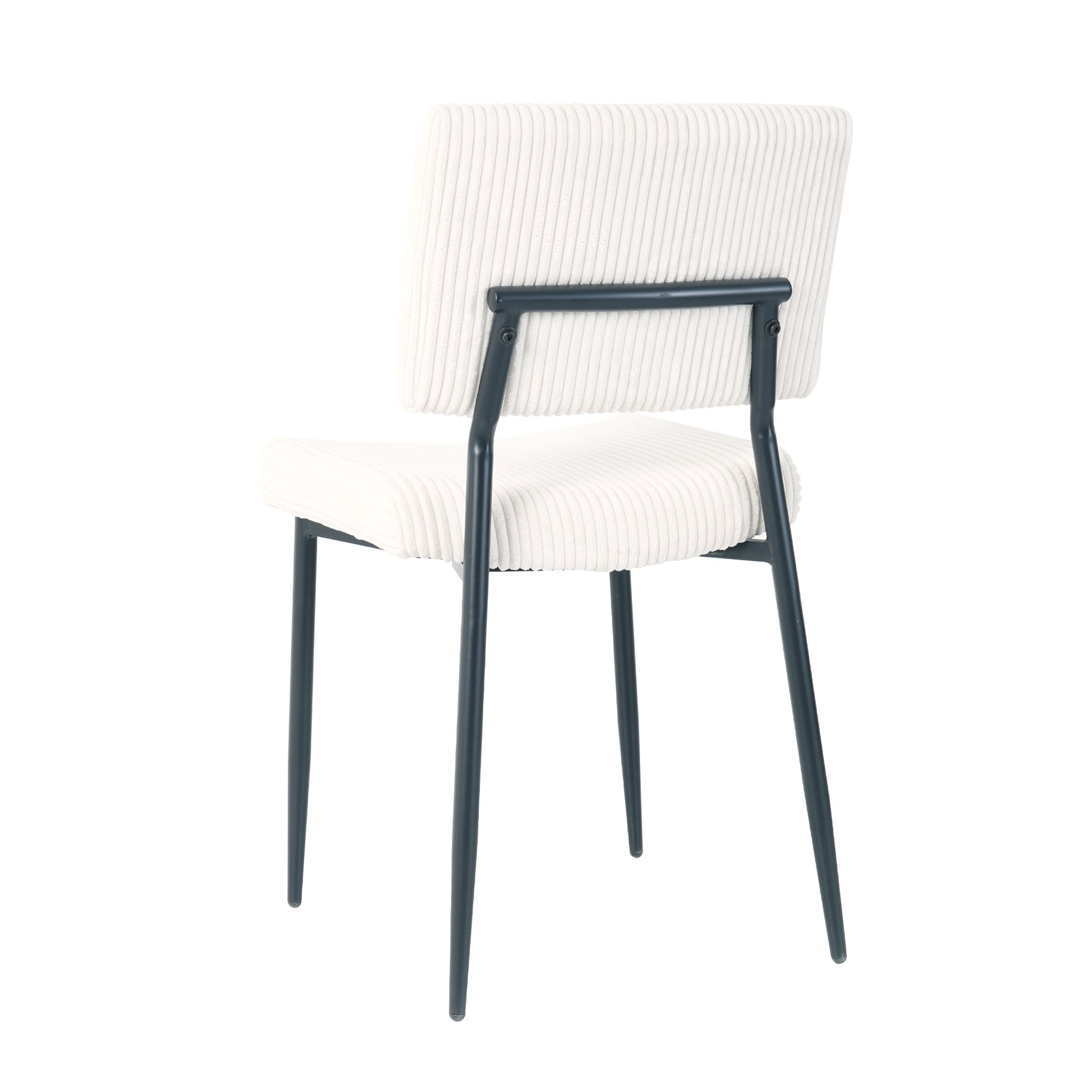 Modern Beige Simple Velvet Dining Chair Fabric Upholstered Chair Home Bedroom Stool Back Dressing, White Round Table Set, Chair Black Metal Legs Set Of 5 White Mdf