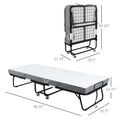 Homcom Rollaway Bed, Folding Bed With 4