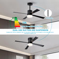 48'' Fandelier Ceiling Fans With Lights And Remote, Low Profile Ceiling Fan Flush Mount & Hang, 3000K 6500K Dimmable Led Fan Light, White Modern Ceiling Fans With Lights For Bedroom Matte Black Ceiling Fans 2700K 3000K Warm White Under 1000Lm American