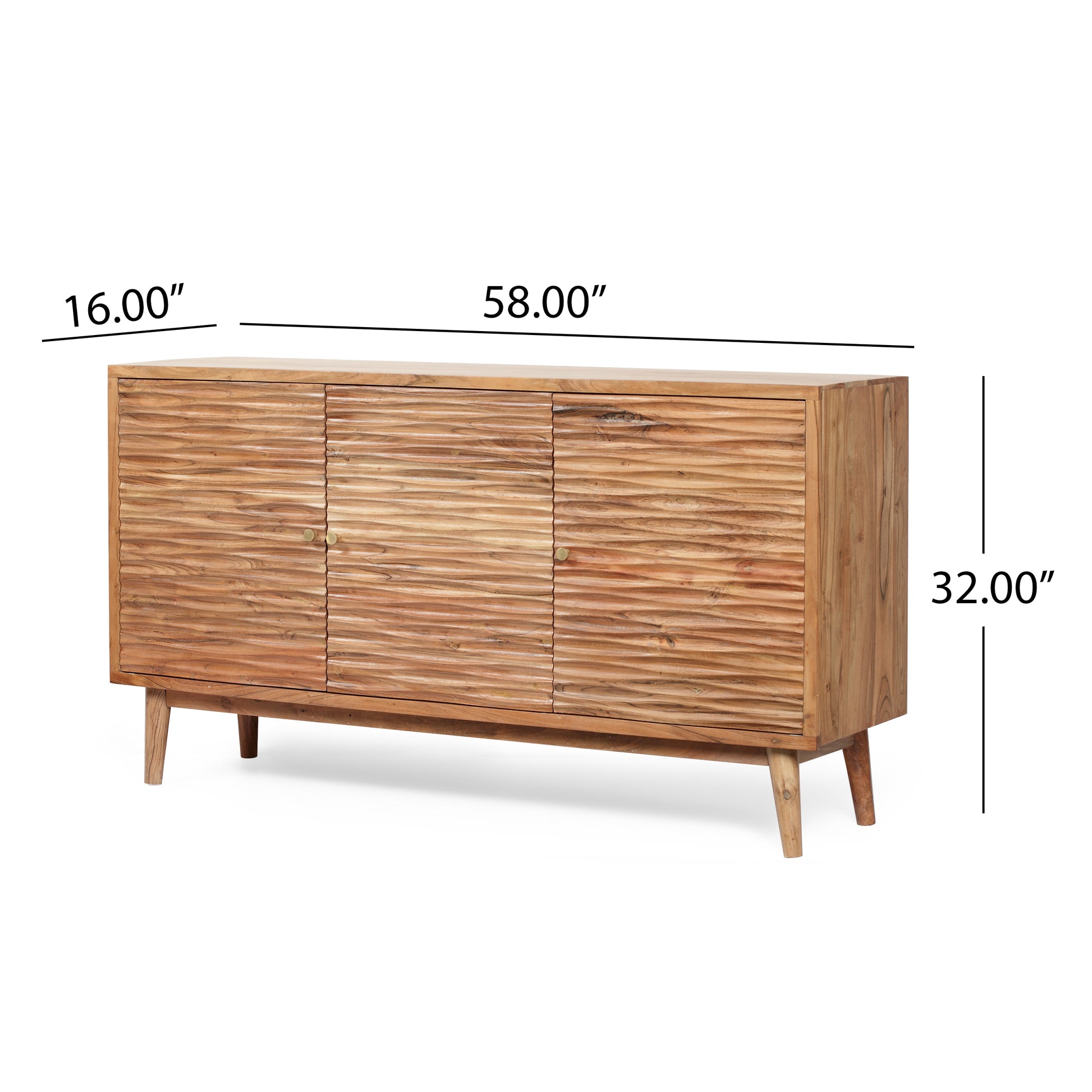 Sideboard 3 Door Natural Wood