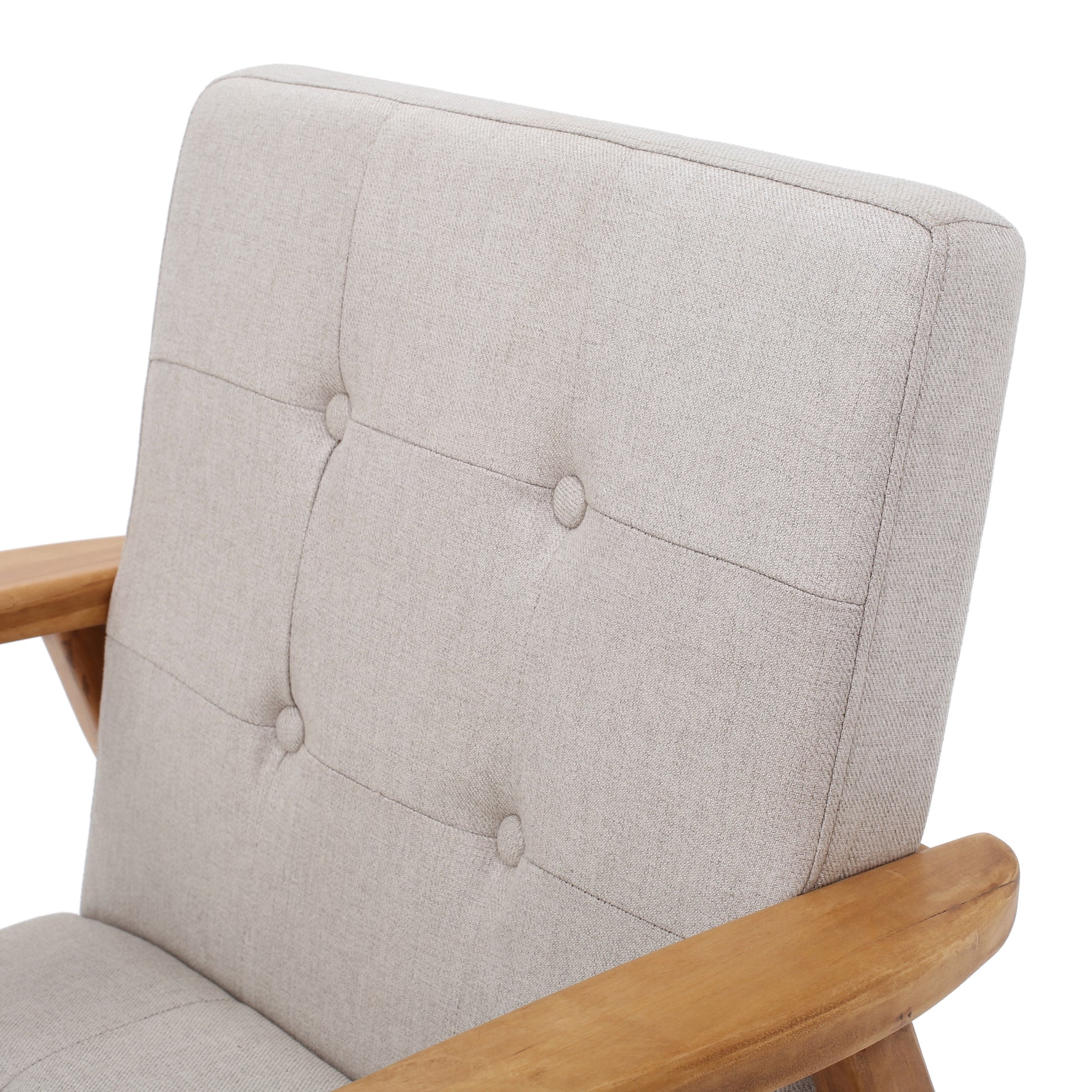 Beige Fabric Mid Century Modern Club Chair Beige Fabric