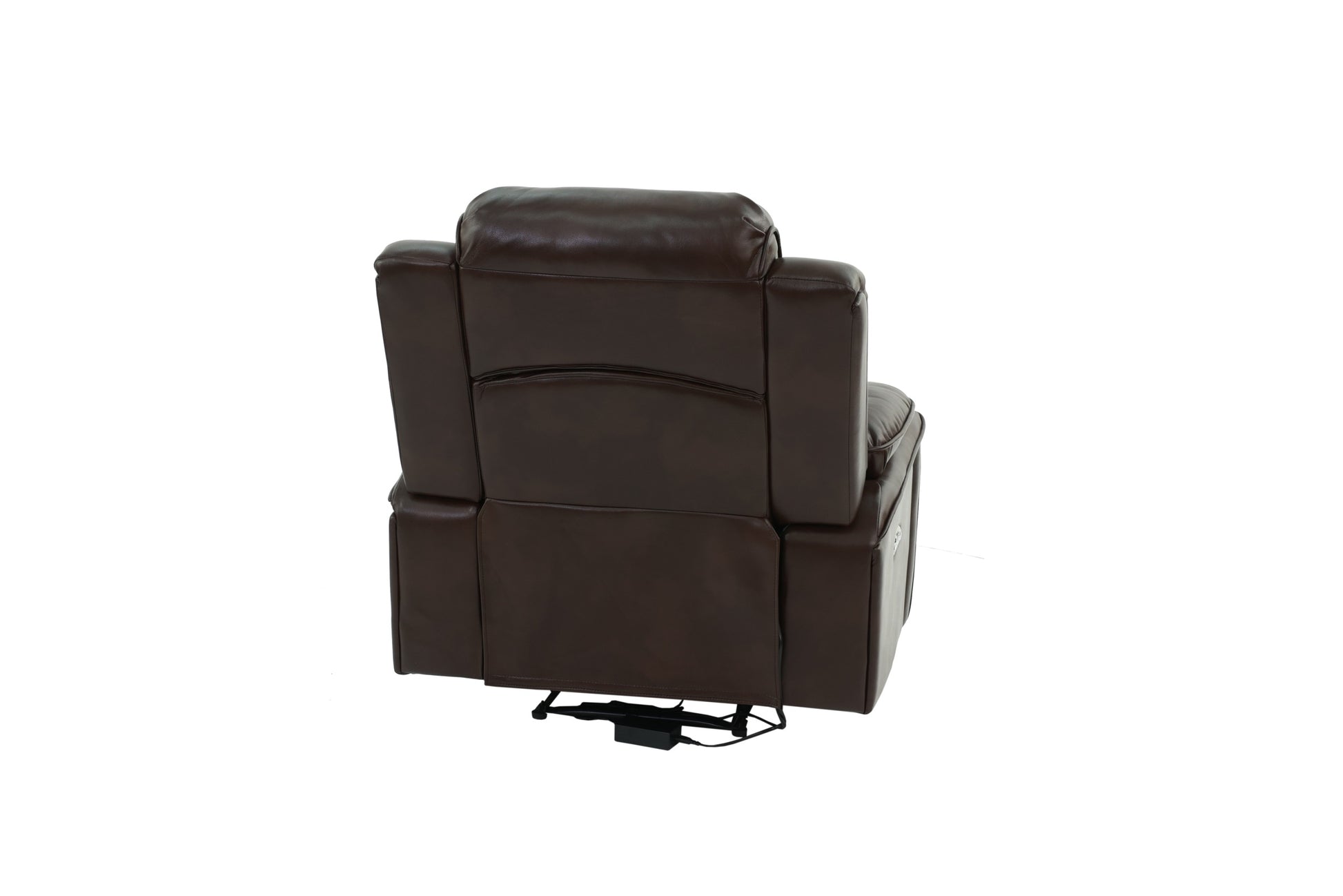 Power Motion Recliner Chair 1Pc Chair Contemporary Brown Color Gelstorage Arms W Cup Holder Living Room Furniture Brown Faux Leather Power Push Button Primary Living Space Cushion Back Contemporary,Modern Pillow Top Arms Metal & Wood