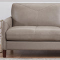 Yorkdale Leather Sofa Stone Gray Down Filling Genuine Leather 3 Seat