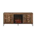 Modern Farmhouse Barn Door Fireplace Tv Stand For Tvs Up To 65 Rustic Oak Oak Mdf Mdf