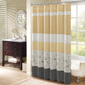 Faux Silk Embroidered Floral Shower Curtain Multicolor Polyester