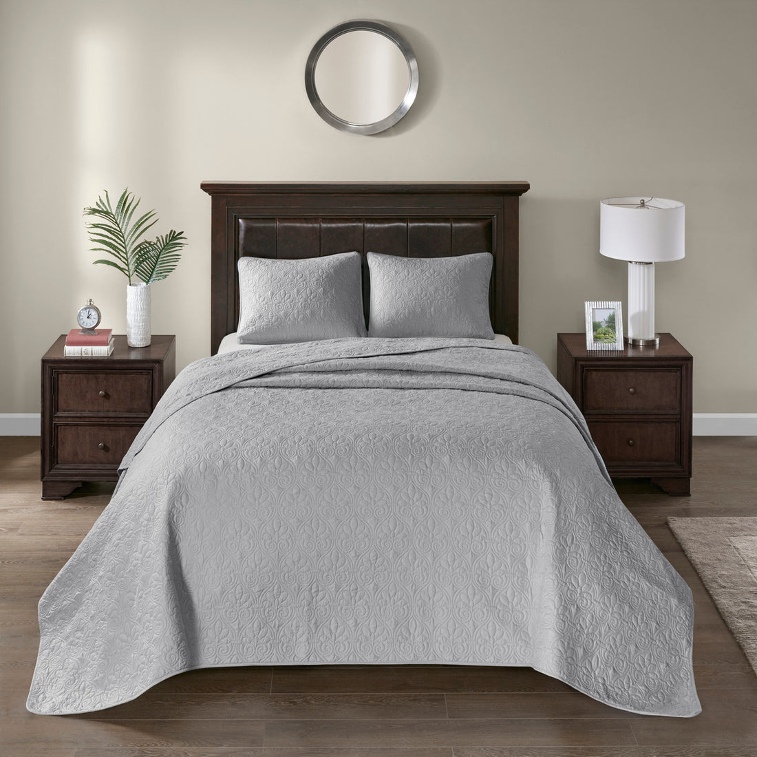 Reversible Quilt Set Grey Twin Twin Xl Grey Cotton
