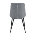 Modern Grey Fabric Dining Chair With Stylish Grid Pattern,Set Of 2 Dark Gray Pu