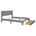 Queen Size Storage Bed Velvet Upholstered Platform Bed With A Big Drawer Gray Old Sku:Wf296854Aae Queen Gray Velvet