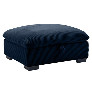 Corduroy Fabric Ottomans Footrest To Combine With 2 Seater Sofa, 3 Seater Sofa And 4 Seater Sofa, Bule Corduroy Blue Corduroy