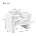 Modern Accent Chair Lambskin Sherpa Fabric Upholstered Comfy Reading Arm Chair Soft Padded Armchair With Back And Pillow For Living Room Bedroom Reception Waiting Room Office, Cream Cream Primary Living Space Upholstered