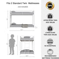 Adam Twin Over Twin Metal Bunk, White Twin Box Spring Not Required White Metal Bedroom Bed Frame Metal Metal