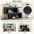 Retro Console Table With Symmetrical 2 Tier Open Shelf For Entryway And Living Room Black Black Mdf