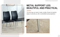 Table And Chair Set.Contemporary, Minimalist Rectangular Dining Table Featuring A Clear Tempered Glass Top And Sleek Silver Legs. Paried With Chairs Made Of Pu Material Cushion And Silver Metal Legs. Black Seats 6 Glass Metal