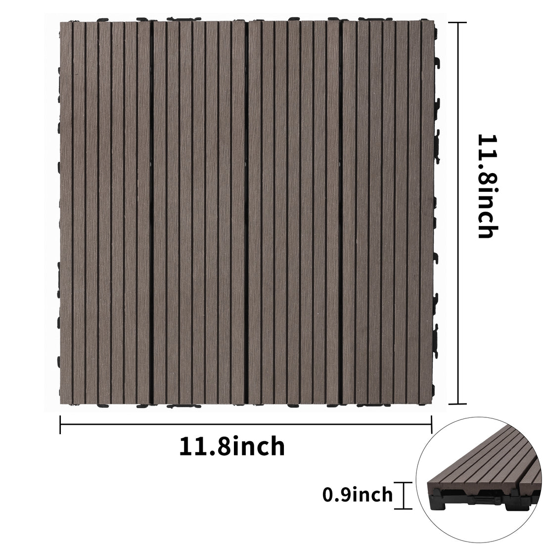 Wood Plastic Composite Deck Tiles Set Of 20, Sustainable Fsc Composite Decking Resist Rust, Water, Weather, Easy To Diy & Maintain, Ideal For Patios, Balconies, Rooftops, Light Coffee Color Light Coffee Wood Plastic