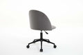Velvet Fabric Office Chair Desk Chair, Mid Back Adjustable Swivel Computer Chair With Black Legsmodern Upholstered Desk Chair With Wheels Grey Black Foam Polyester Blend