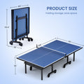 Table Tennis Table 15Mm Professional Mdf Indoor Table Tennis Table With Table Tennis Net And Bats Etc. Quick Assembly, Single Training Table, 108