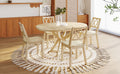 Mid Century 5 Piece Extendable Round Dining Table Set With 15.7