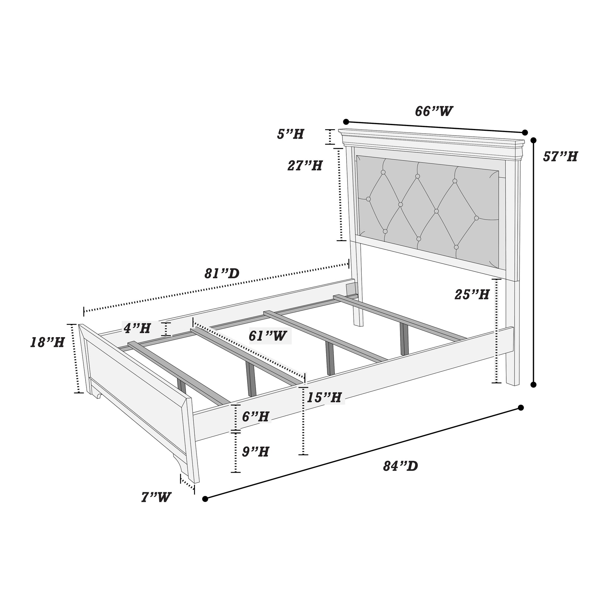 Dark Gray Faux Leather Tufted Headboard 1Pc Queen Size Bed W Led Bedroom Furniture Gray Unique Texture Fb Solid Wood Box Spring Required Queen Dark Gray,Gray Wood Bedroom Contemporary,Modern,Transitional,Ultra Modern Rubberwood Bed Frame Faux