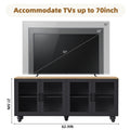 Farmhouse Tv Stand With Solid Wood Gourd Shaped Legs For Tvs Up To 70