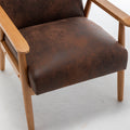 25.38'' Wide Classic Mid Century Modern Arm Chair, Brown Brown Microfiber