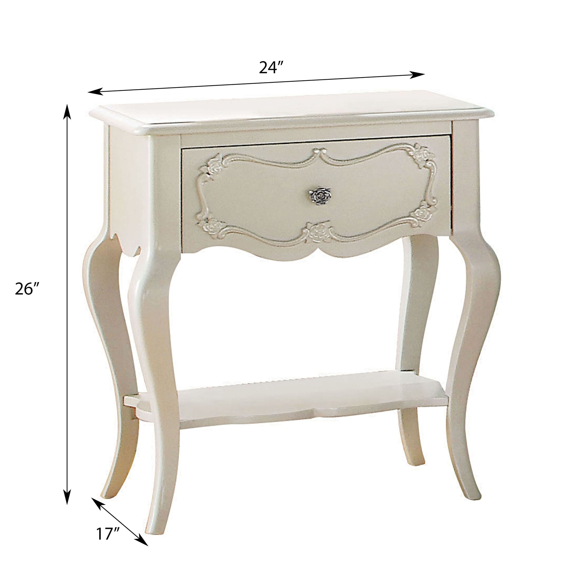 Pearl White 1 Drawer Nightstand With Shelf White 1 Drawer Bedroom Rectangle Shelf White Pine