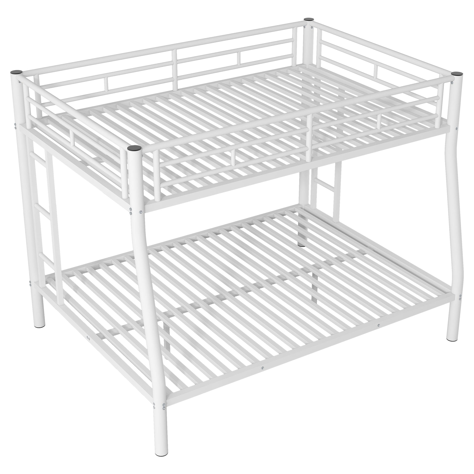 Full Xl Over Queen Metal Bunk Bed With Ladder And Guardrails, White Expected Arrival Time: 9.7 Box Spring Not Required Full Xl White Metal Metal