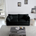 Modern Sofa Couch, 3 Piece Set Extra Deep Seat Sectional Sofa For Living Room, Oversized Sofa, 3 Seat Sofa, Loveseat And Single Sofa, Black Chenille Green Chenille 6 Seat