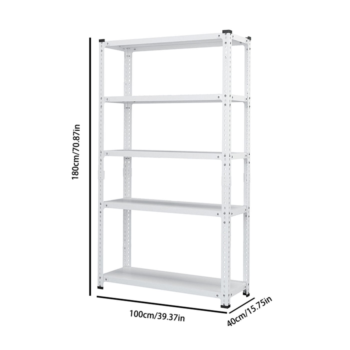 Household Storage Rack, Adjustable Display Rack, Basement Balcony Storage Rack, Carbon Steel Storage Rack, 100Cm * 40Cm * 180Cm, Five Floors White 5 White Etagere Primary Living Space Metal