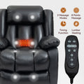 Dual Motor Infinite Position Up To 350 Lbs Electric Medium Size Genuine Leather Black Power Lift Recliner Chair With 8 Point Vibration Massage And Lumbar Heating White Metal Primary Living Space Heavy Duty Pine Black Genuine Leather Power Remote Medium