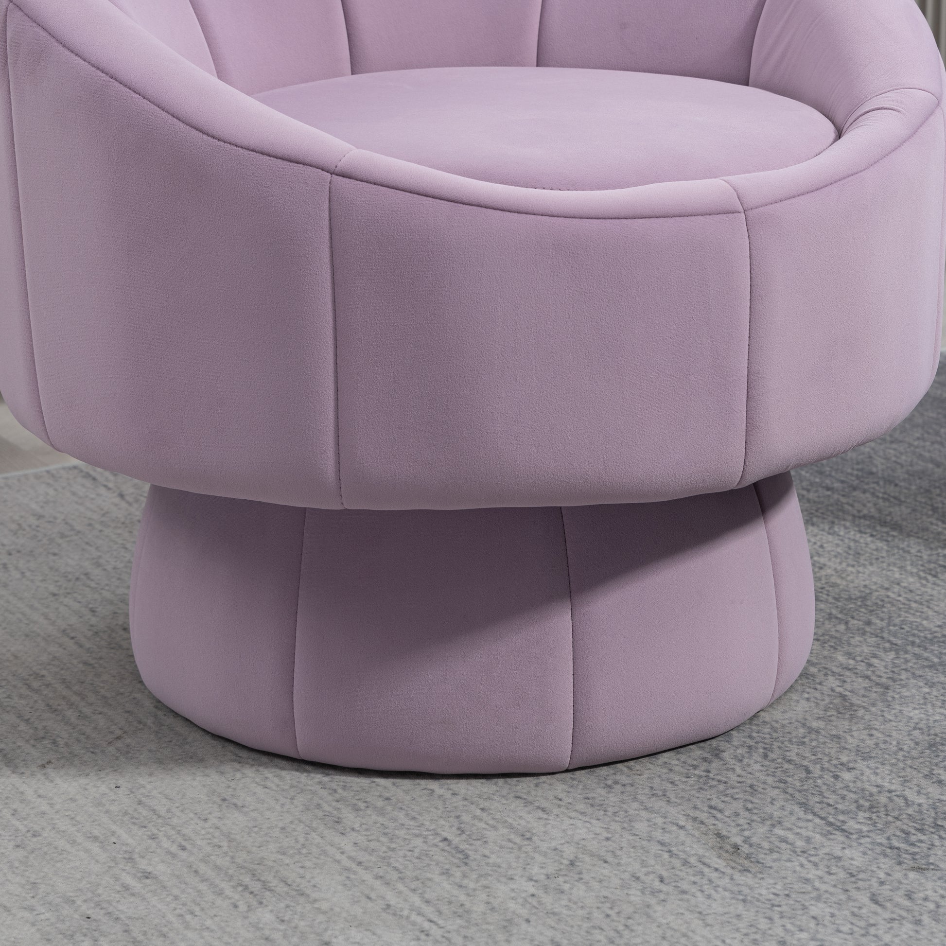 Mid Century Modern Accent Chair With Wood Frame, Upholstered Swivel Chair For Living Room Chairs With Waist Cushion, Reading Armchair For Bedroom Sunroom Purple Bedroom Modern Rubberwood Foam Velvet