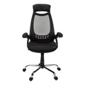 Office Chair, Adjustable Height, Swivel, Ergonomic, Armrests, Computer Desk, Work, Black Mesh, Chrome Metal, Contemporary, Modern Black Foam Polyester