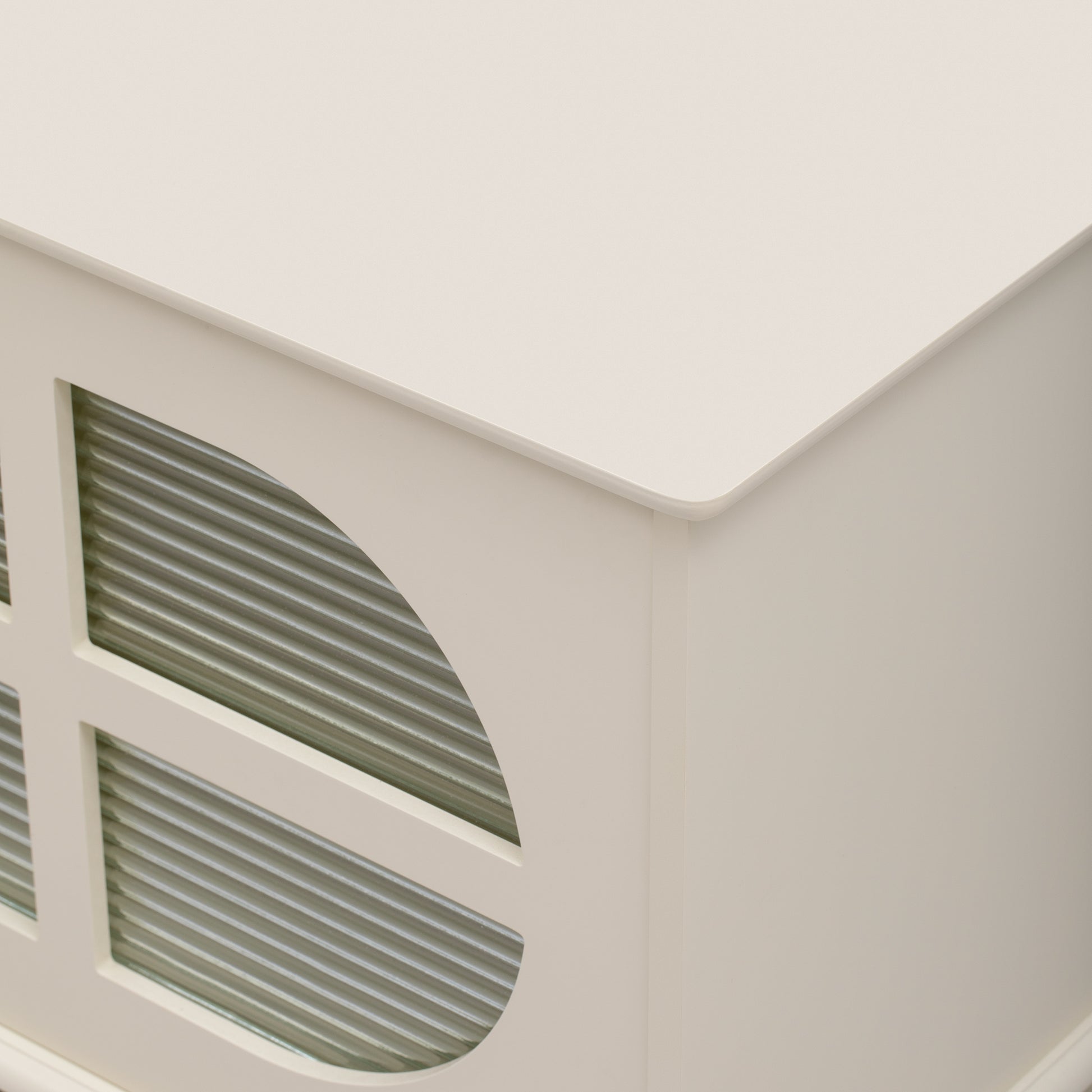 68.9'' Modern Tv Stand For Tvs Up To 75 Inches, Entertainment Center Media Console With Fluted Glass Doors, Five Solid Wood Legs For Living Room Antique White 70 79 Inches Mdf