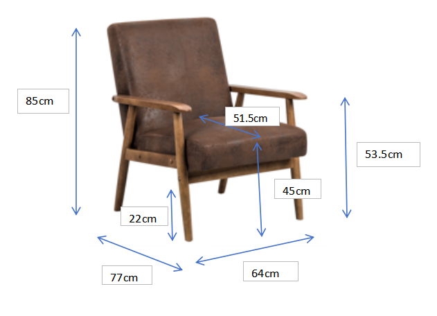 25.38'' Wide Classic Mid Century Modern Arm Chair, Dark Brown Dark Brown Microfiber