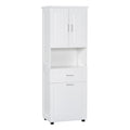 Tall Bathroom Cabinet With Laundry Basket, Large Storage Space Tilt Out Laundry Hamper And Upper Storage Cabinet, White White Mdf